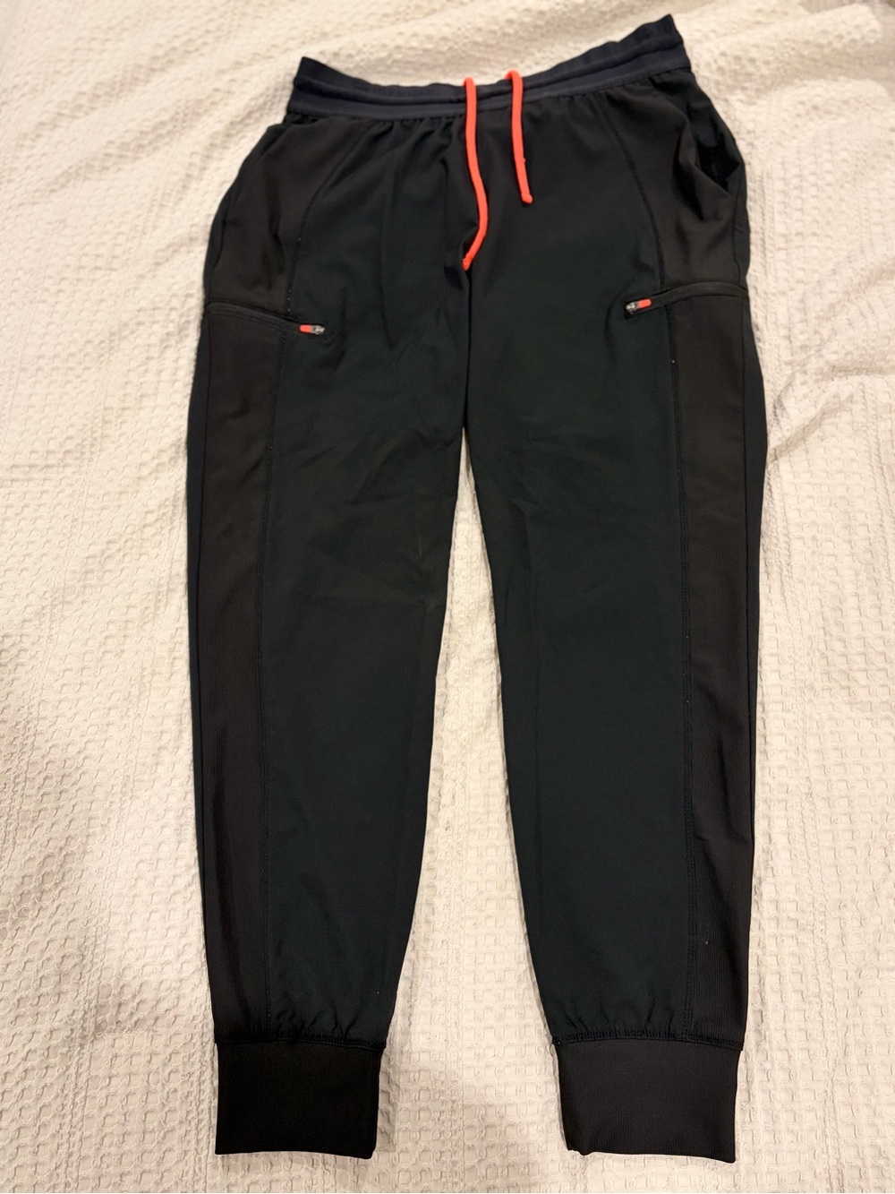 Women’s Black Performance Jogger Pants with Orange Drawstring